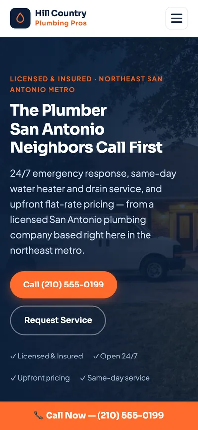 Hill Country Plumbing Pros website