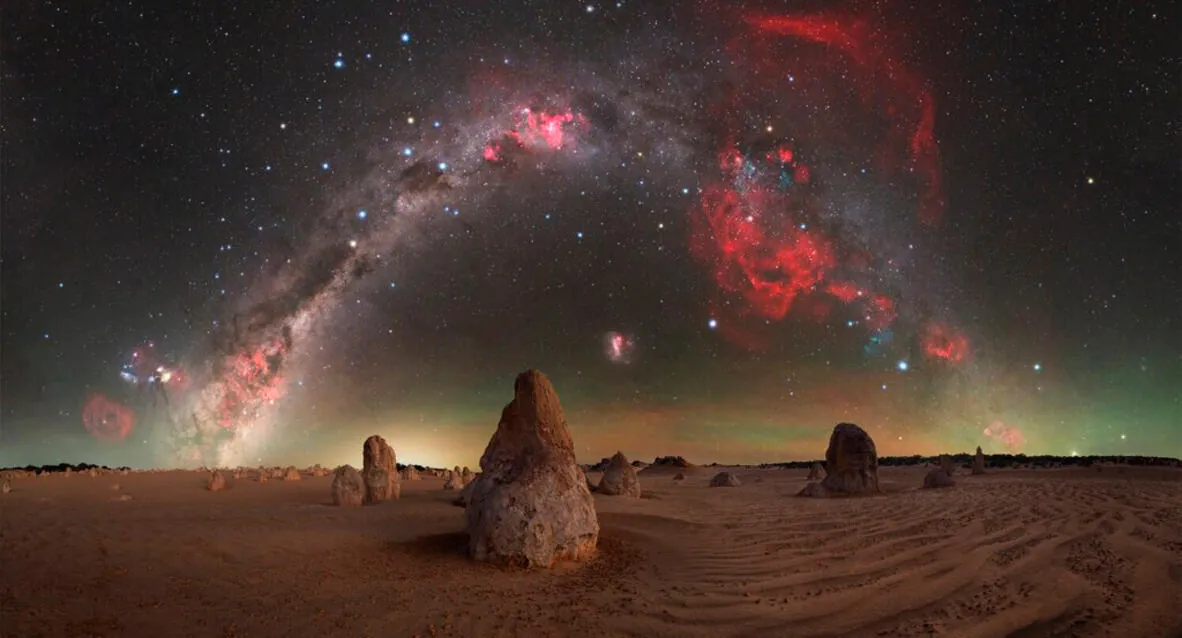 The Milky Way over the limestone pinnacles of Western Australia
