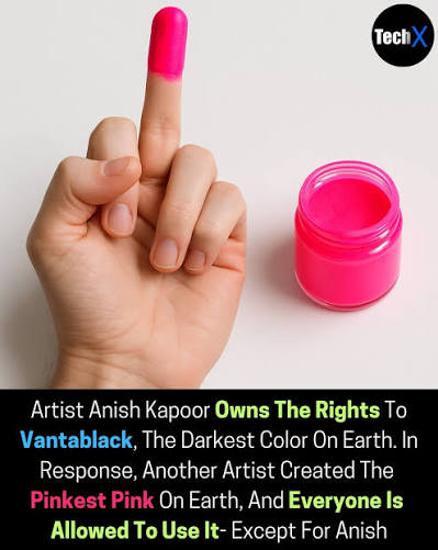 Anish Kapoor's middle finger dipped in Stuart Semple's pinkest pink