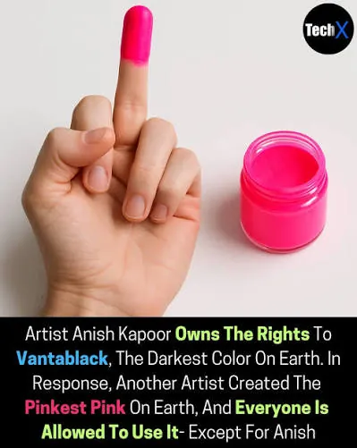 Anish Kapoor's middle finger dipped in Stuart Semple's pinkest pink