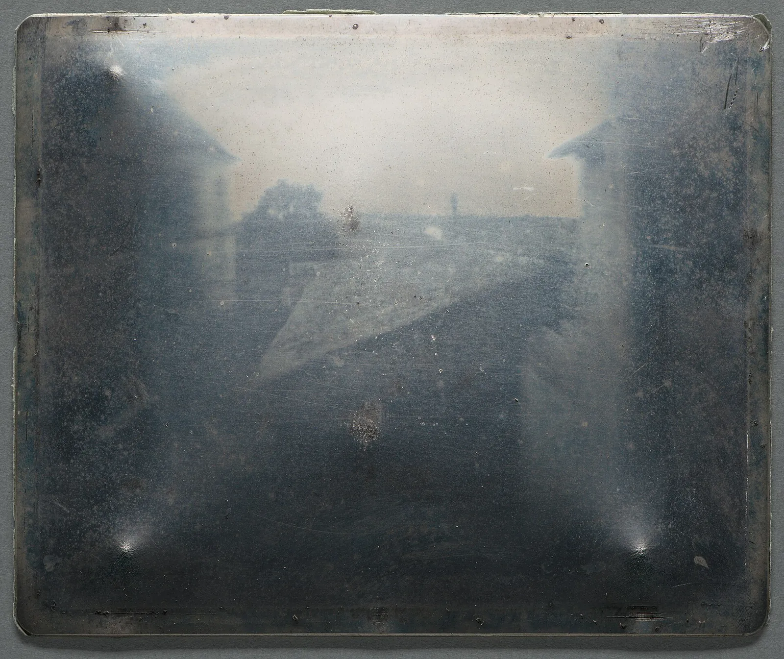 View from the Window at Le Gras, the first photograph (Niépce, c. 1826)