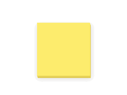 אנימציה: עט כותב פתק על פתקית Post-it צהובה, ואז הדף מתקלף מהפנקס בלי להשאיר סימן ומשאיר דף חדש